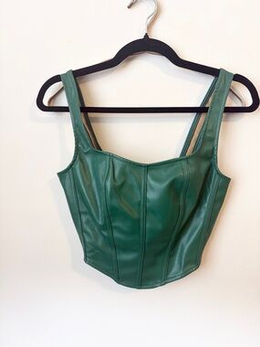 Sincerely Jules Green Faux Leather Corset Camisole
